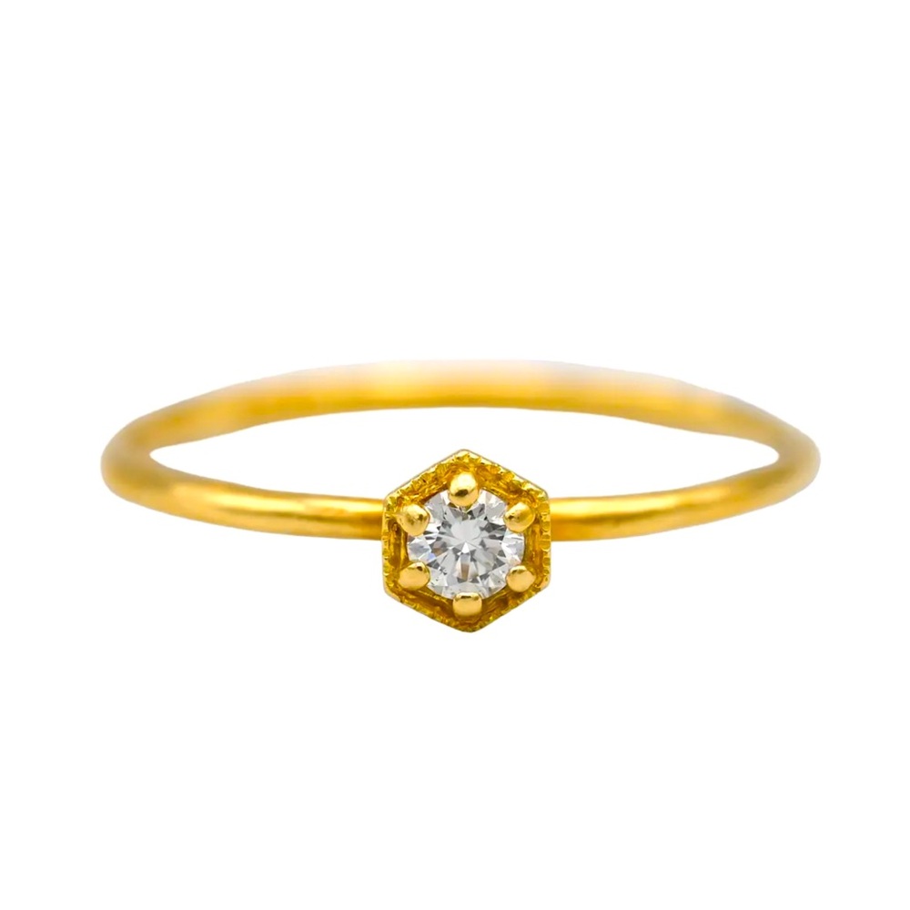 💛SOLD💛 Satomi Kawakita hexagon diamond solitaire ring ⚜️DO NOT BUY⚜️ - Picture 1 of 9